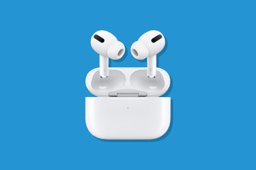 Apple Airpods Pro — Wireless Running Headphones on a Blue Background