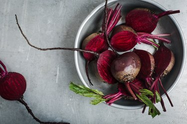 Fresh homegrown beetroots, plant based food