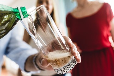 Serving soda at birthday party