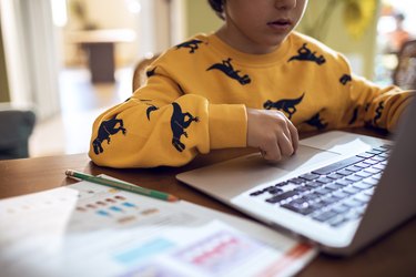 A child learning on a computer.