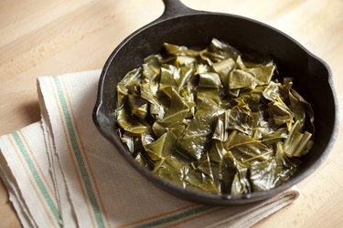 Cooked canned collard greens