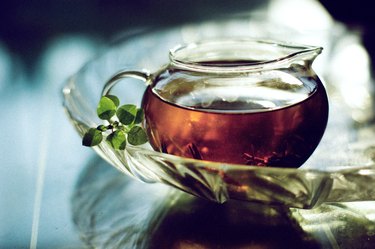 Black Tea in a glass teapot