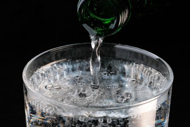 Pure carbonated water pouring