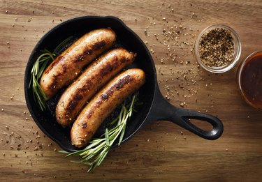 Sausages in a skillet