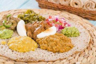 Assortment of Ethiopian food