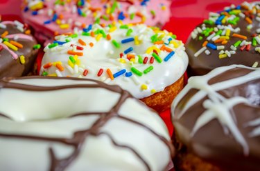Closeup of donuts