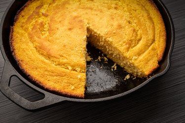 Corn bread baked in cast iron