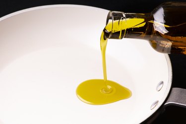 extra virgin olive oil, from the bottle to the pan