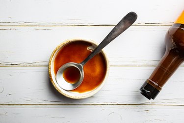 gluten-free Worcestershire sauce in a bowl