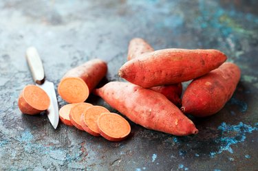 Raw organic sweet potatoes