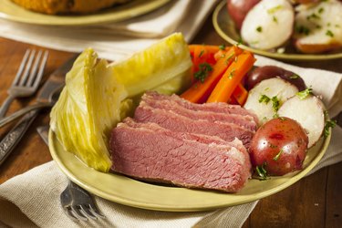 Homemade slow cooker Corned Beef and Cabbage
