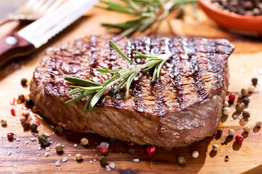 grilled extra-thick ribeye steak with rosemary