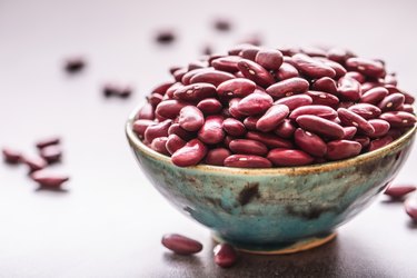 omega-3-rich red kidney beans in bowl on table