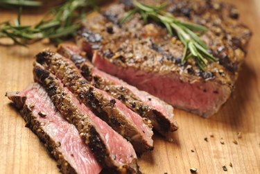 Grilled Steak on a Wooden Countertop