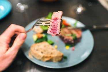 Eat a delicious medium rare tuna steak