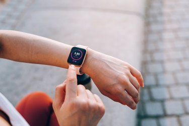 close up view of Apple Watch on a person's wrist