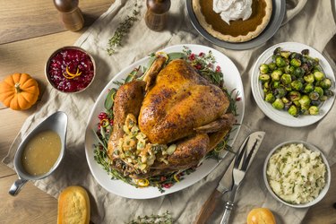 Whole Roasted Turkey Dinner For Thanksgiving