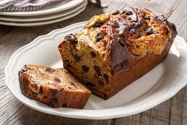 Banana Bread with Chocolate Chips made with chickpeas for a healthy dessert