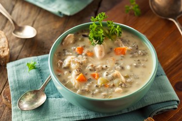 Homemade slow cooker chicken soup recipe high in protein