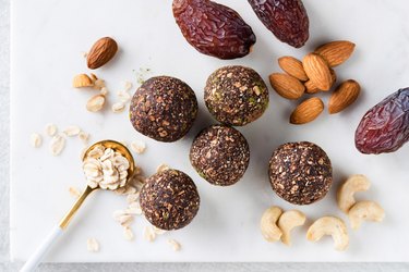 Homemade vegan raw truffles, energy balls