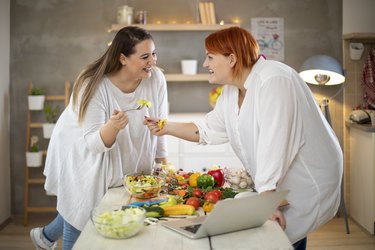 Enjoying food together.