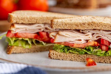 Turkey Sandwich With Tomato and Lettuce