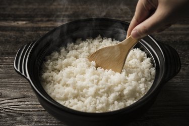 Steamed Rice Served in Earthen pot
