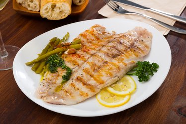 Roasted fresh grouper fillet