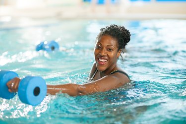 Water aerobics group