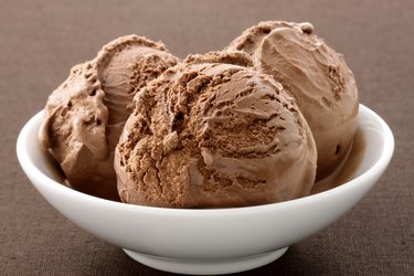 delicious gourmet chocolate ice cream with caffeine