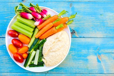 Fresh Vegetable Crudite Platter With Hummus