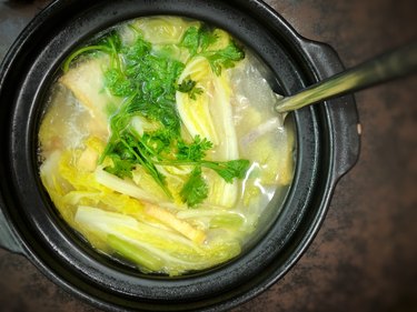 Chinese "wong bok" cabbage soup in winter period