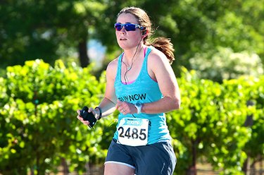 Woman running race