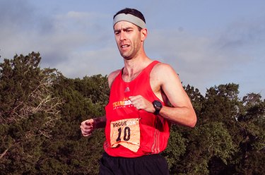 Man running race