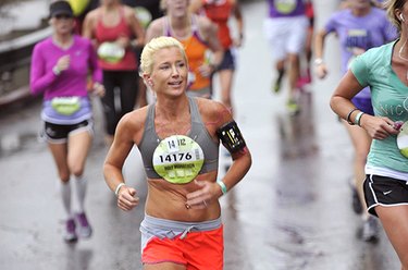 Marathon athletes running