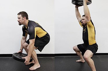 Man performing raise and step.