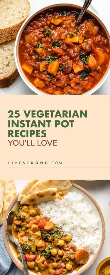 custom pin of 25 instant pot vegetarian recipes
