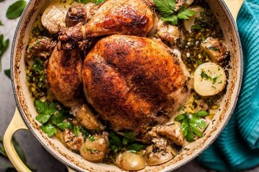 Creamy Lemon and Herb Pot Roasted Chicken