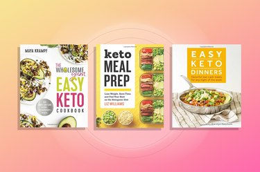 collage of best keto cookbooks like keto meal prep and easy keto dinners.