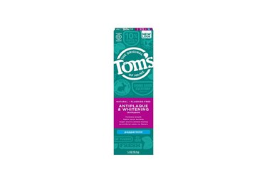 Tom's of Maine Natural Antiplaque & Whitening Fluoride-Free Peppermint Toothpaste, one of the best natural toothpastes