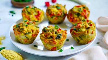 Savory Vegetable Muffins on a white plate