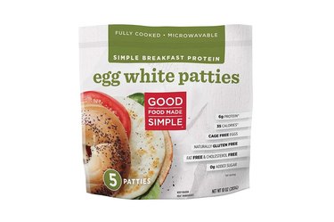 Good Food Made Simple egg white patties on a white background