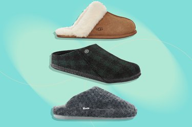 a collage of some of the best slippers for healthy feet