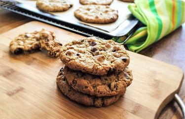 Pulse Chocolate-Chip Cookies on a cutting board