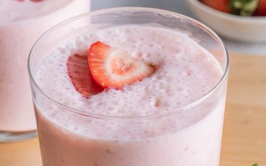 Strawberry Protein Smoothie in a Glass