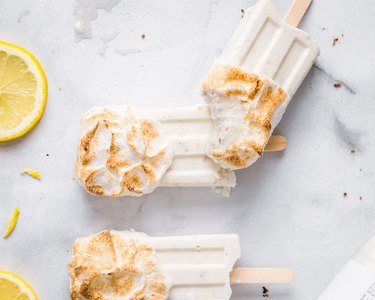 Protein popsicles topped with an artful meringue