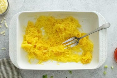 Spaghetti squash in casserole dish