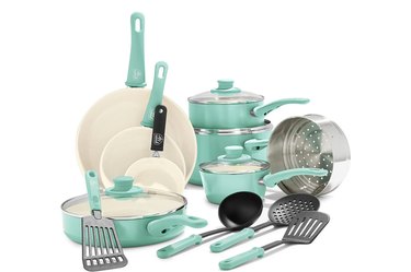 GreenLife Ceramic Nonstick, 16-Piece Pots and Pans Set