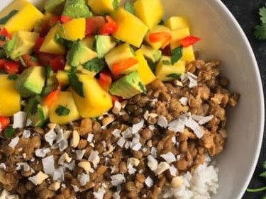 Tropical Lentil Bowls with Coconut Rice Recipe