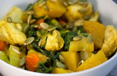 Curried Chicken and Acorn Squash pumpkin seed recipes